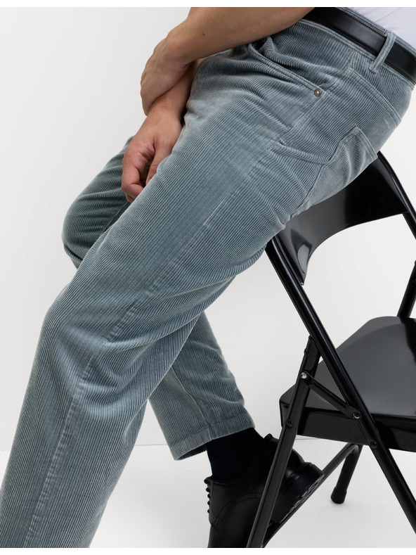 Marks & Spencer Luxusné menčestrové nohavice s 5 vreckami, voľný strih Marks & Spencer sivá