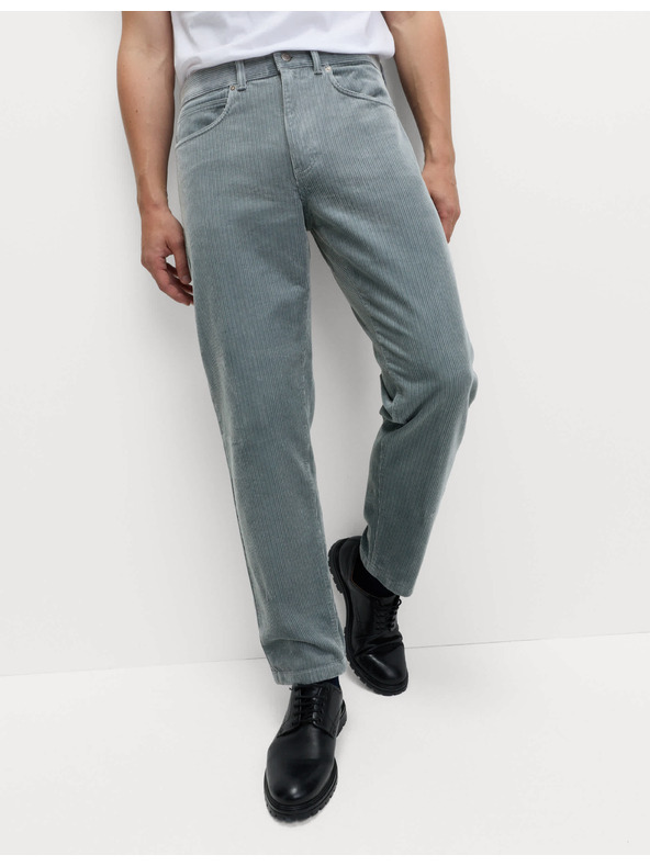 Marks & Spencer Luxusné menčestrové nohavice s 5 vreckami, voľný strih Marks & Spencer sivá