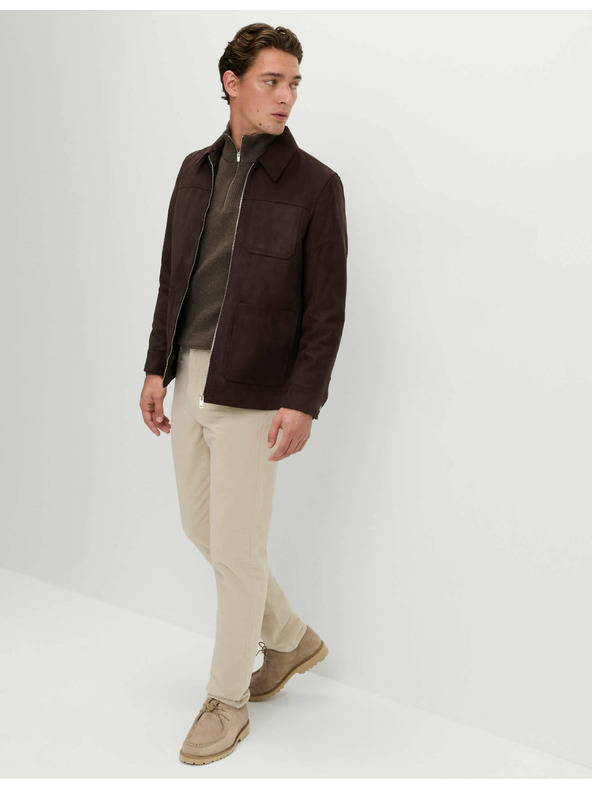 Marks & Spencer Talianske menčestrové nohavice rovného strihu, 5 vreciek Marks & Spencer béžová