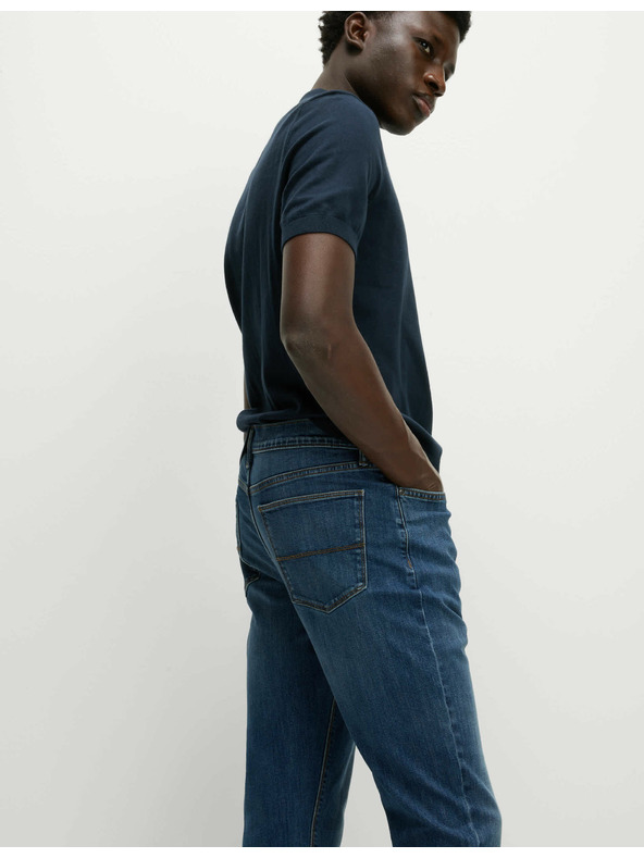 Marks & Spencer Strečové úzke nohavice chinos Marks & Spencer námornícka modrá