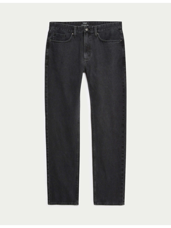 Marks & Spencer Hladké džínsy rovného strihu, z čistej bavlny Marks & Spencer šedá