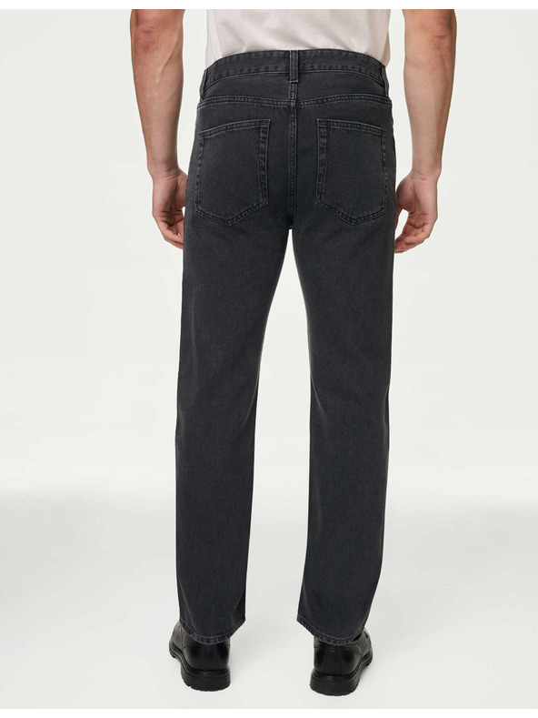 Marks & Spencer Hladké džínsy rovného strihu, z čistej bavlny Marks & Spencer šedá