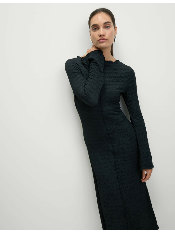 Marks & Spencer Žerzejové kolové midi šaty Marks & Spencer čierna