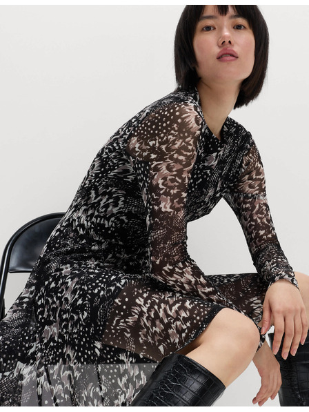 Marks & Spencer Mini šaty s potlačou zo sieťoviny Marks & Spencer čierna