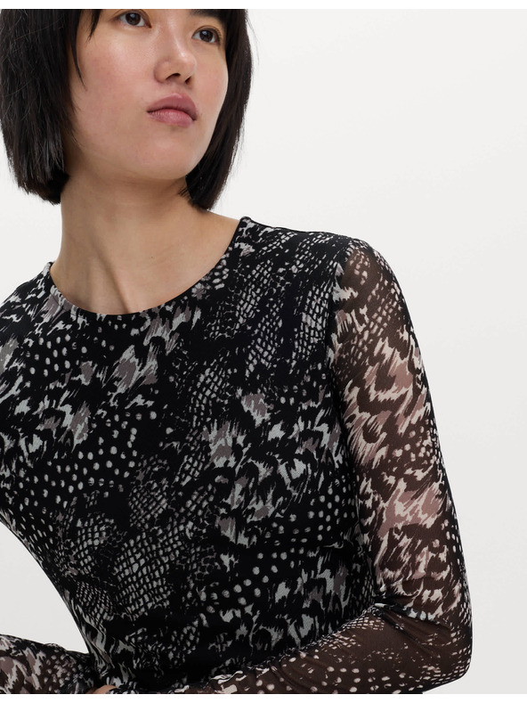 Marks & Spencer Mini šaty s potlačou zo sieťoviny Marks & Spencer čierna