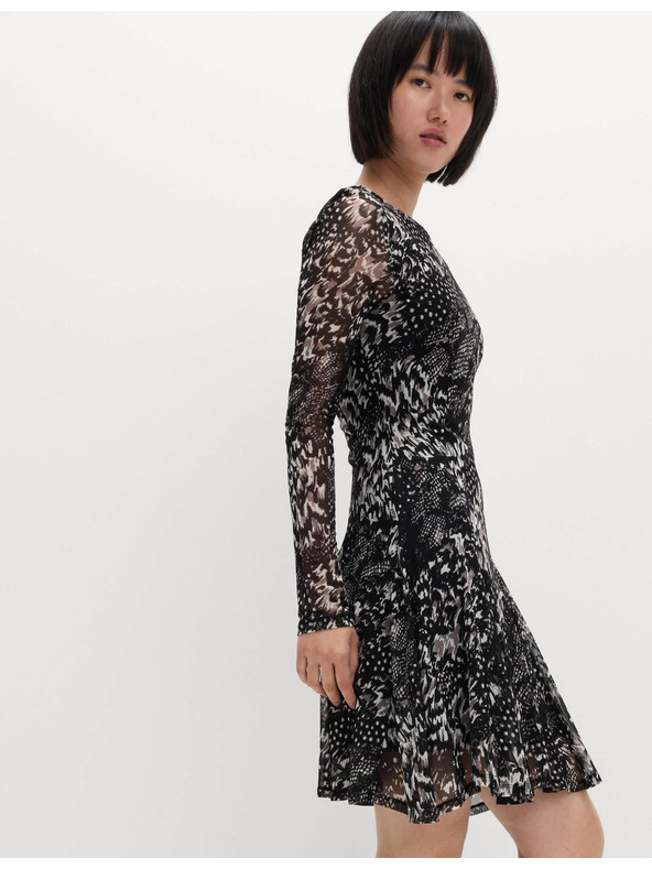 Marks & Spencer Mini šaty s potlačou zo sieťoviny Marks & Spencer čierna