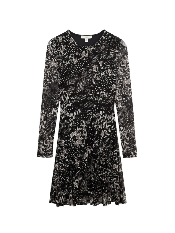Marks & Spencer Mini šaty s potlačou zo sieťoviny Marks & Spencer čierna