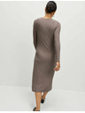 Marks & Spencer Žerzejové rebrované midi šaty stĺpového strihu Marks & Spencer hnedá
