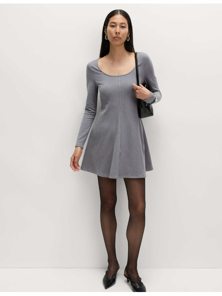 Marks & Spencer Pohodlné mini šaty s guľatým výstrihom zo žerzeja Marks & Spencer šedá