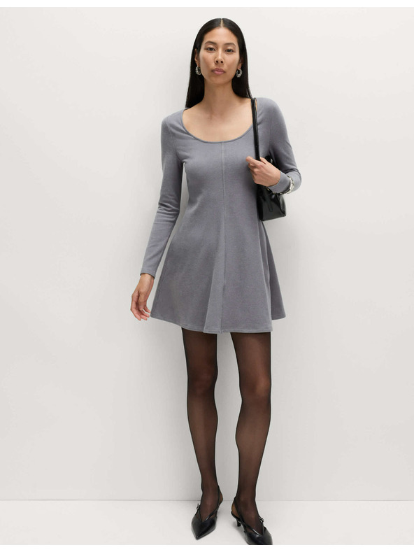 Marks & Spencer Pohodlné mini šaty s guľatým výstrihom zo žerzeja Marks & Spencer šedá