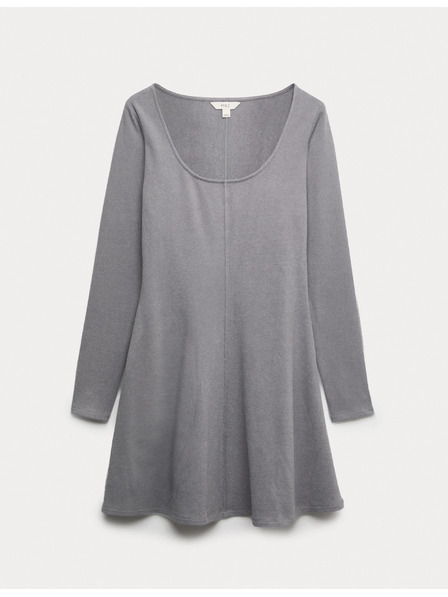 Marks & Spencer Pohodlné mini šaty s guľatým výstrihom zo žerzeja Marks & Spencer šedá
