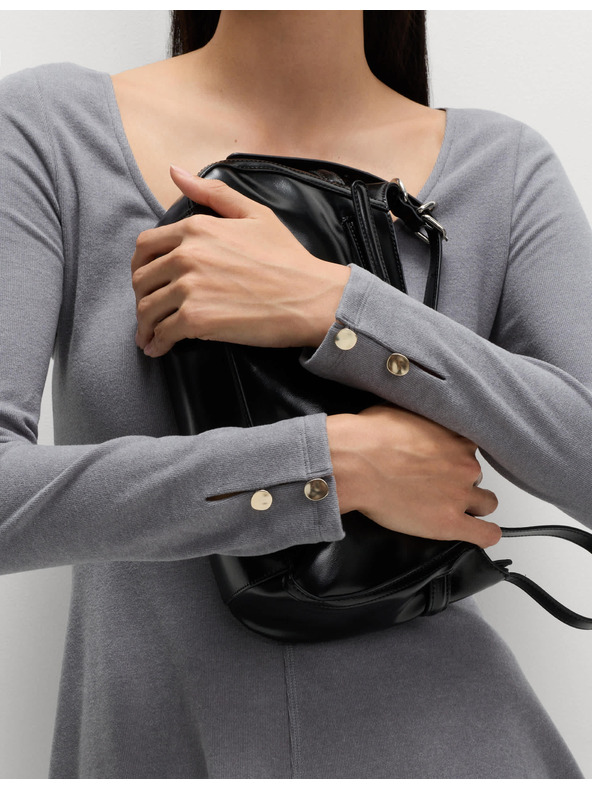 Marks & Spencer Pohodlné mini šaty s guľatým výstrihom zo žerzeja Marks & Spencer šedá