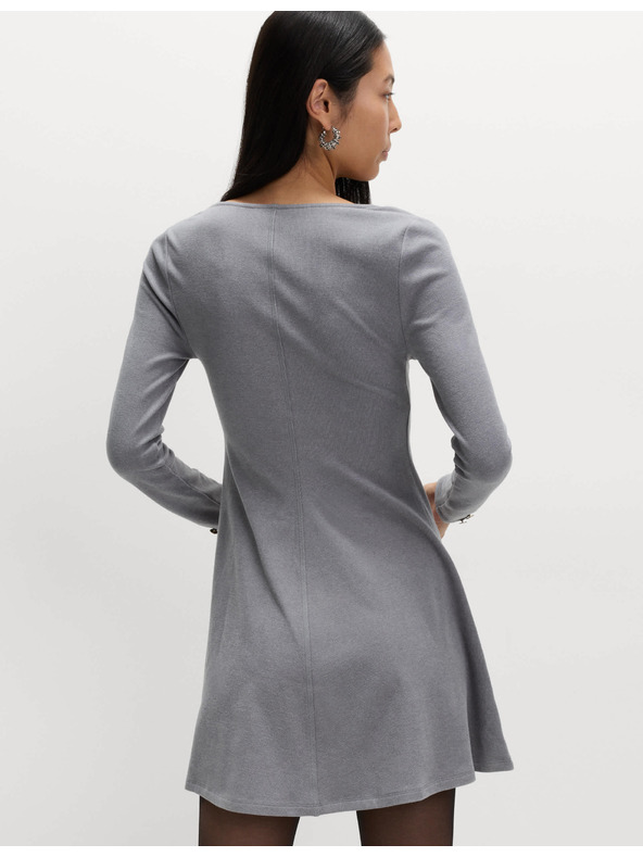 Marks & Spencer Pohodlné mini šaty s guľatým výstrihom zo žerzeja Marks & Spencer šedá