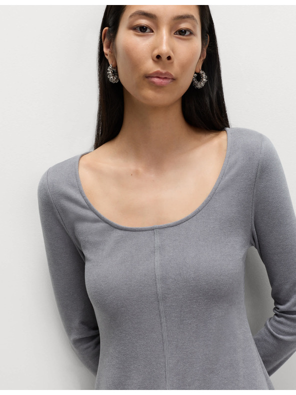 Marks & Spencer Pohodlné mini šaty s guľatým výstrihom zo žerzeja Marks & Spencer šedá