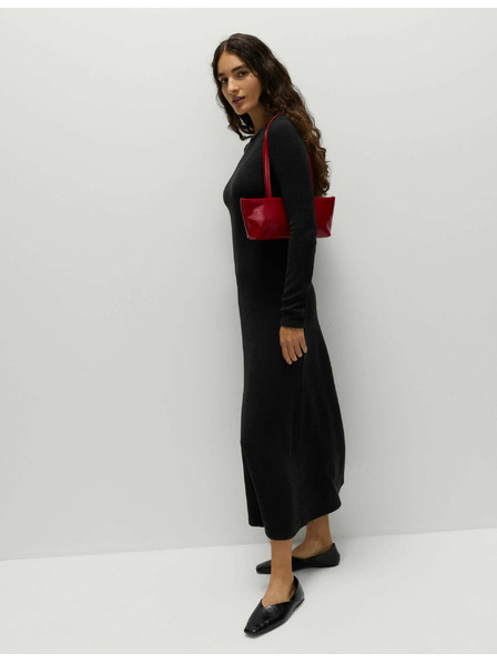 Marks & Spencer Pletené kolové šaty s guľatým výstrihom Marks & Spencer čierna