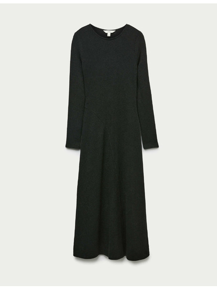 Marks & Spencer Pletené kolové šaty s guľatým výstrihom Marks & Spencer čierna