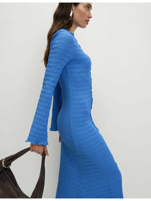 Marks & Spencer Žerzejové kolové midi šaty Marks & Spencer modrá