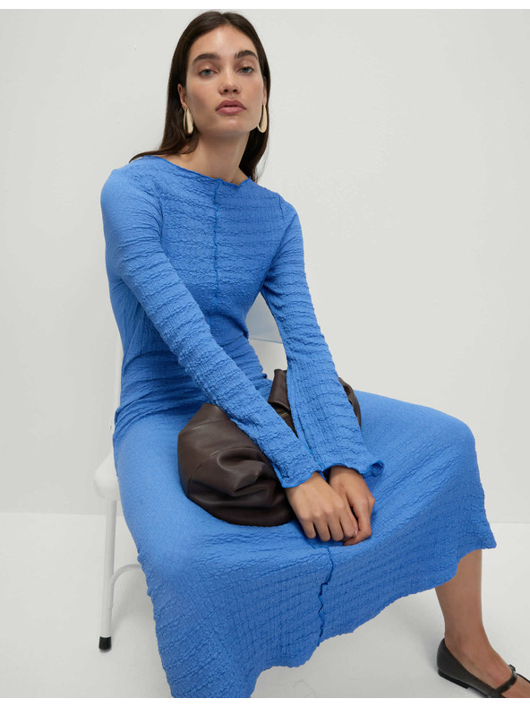 Marks & Spencer Žerzejové kolové midi šaty Marks & Spencer modrá