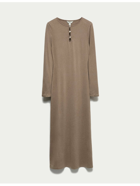 Marks & Spencer Žerzejové pohodlné midi puzdrové šaty Marks & Spencer smotanová