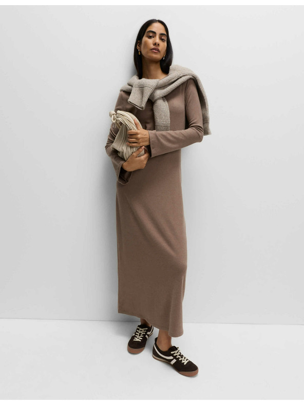 Marks & Spencer Žerzejové pohodlné midi puzdrové šaty Marks & Spencer smotanová