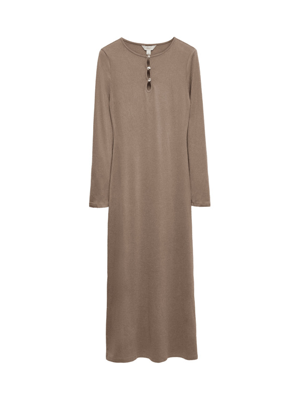 Marks & Spencer Žerzejové pohodlné midi puzdrové šaty Marks & Spencer smotanová