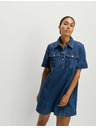 Marks & Spencer Džínsová košeľová minisukňa Marks & Spencer námornícka modrá