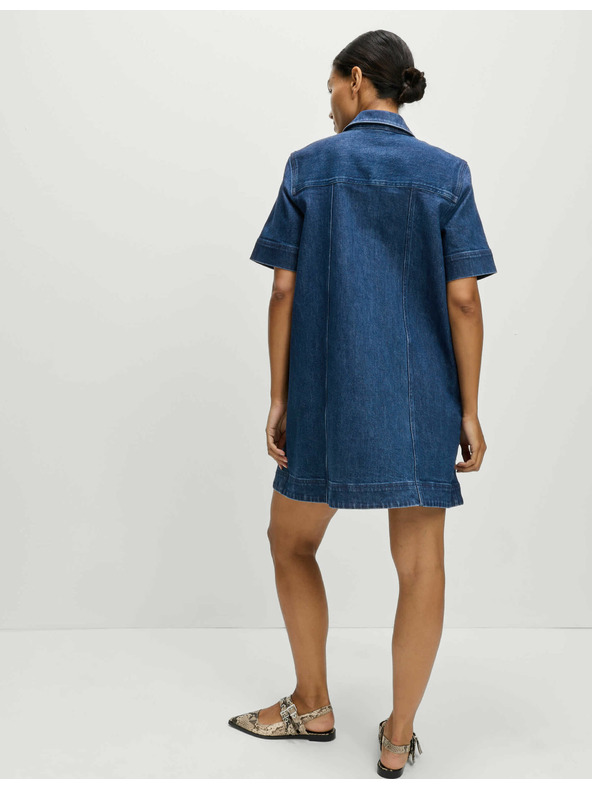 Marks & Spencer Džínsová košeľová minisukňa Marks & Spencer námornícka modrá