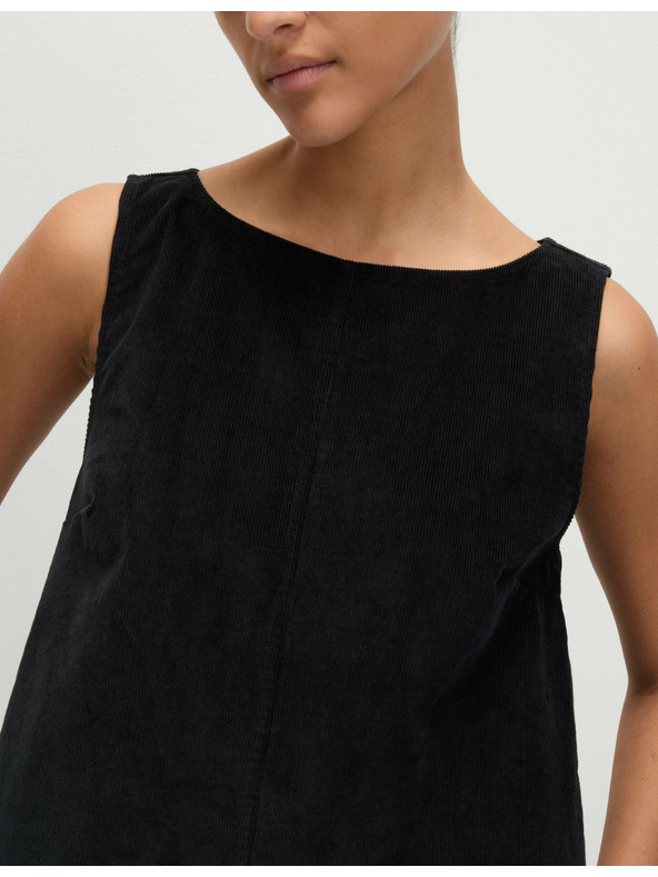 Marks & Spencer Splývavé menčestrové mini šaty z čistej bavlny Marks & Spencer čierna