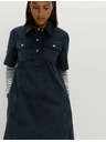 Marks & Spencer Košeľové mini šaty s golierom a vysokým podielom bavlny Marks & Spencer námorná modrá