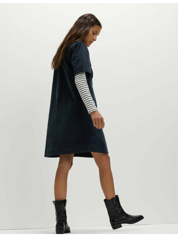 Marks & Spencer Košeľové mini šaty s golierom a vysokým podielom bavlny Marks & Spencer námorná modrá