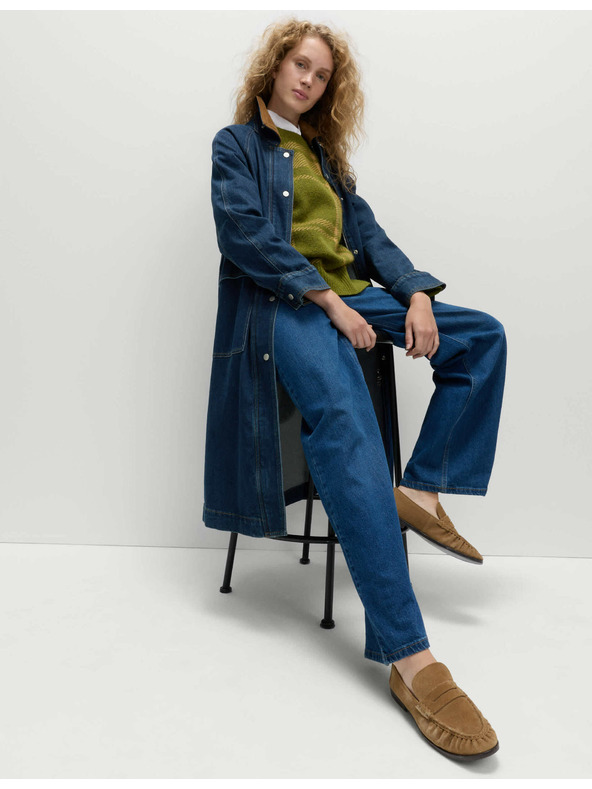Marks & Spencer Džínsový podlhovastý kabát Marks & Spencer námorná modrá