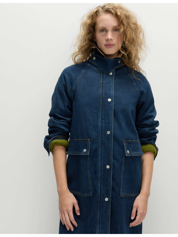 Marks & Spencer Džínsový podlhovastý kabát Marks & Spencer námorná modrá