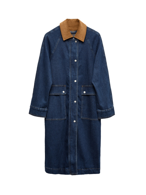 Marks & Spencer Džínsový podlhovastý kabát Marks & Spencer námorná modrá