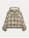 Marks & Spencer Kockovaný kabát s kapucňou a vlnou Marks & Spencer béžová