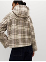 Marks & Spencer Kockovaný kabát s kapucňou a vlnou Marks & Spencer béžová