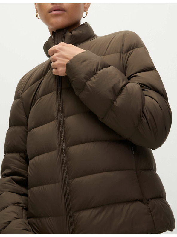 Marks & Spencer Prešívaná skladateľná bunda s perím a páperím Marks & Spencer hnedá