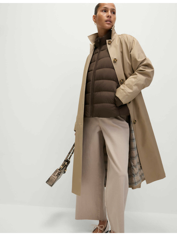 Marks & Spencer Prešívaná skladateľná bunda s perím a páperím Marks & Spencer hnedá