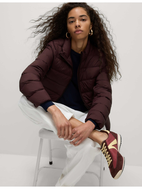 Marks & Spencer Prešívaná skladateľná bunda s perím a páperím Marks & Spencer červená