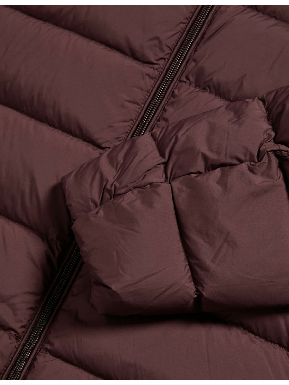 Marks & Spencer Prešívaná skladateľná bunda s perím a páperím Marks & Spencer červená