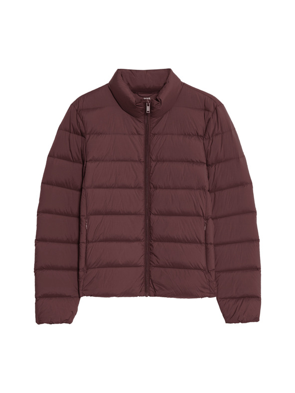 Marks & Spencer Prešívaná skladateľná bunda s perím a páperím Marks & Spencer červená