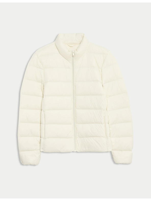 Marks & Spencer Prešívaná skladateľná bunda s perím a páperím Marks & Spencer smotanová