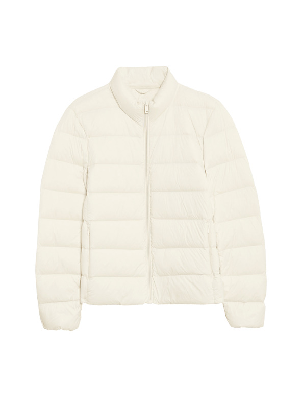 Marks & Spencer Prešívaná skladateľná bunda s perím a páperím Marks & Spencer smotanová