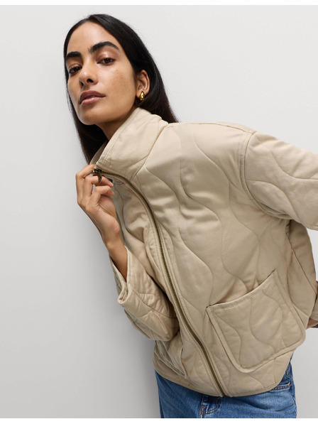 Marks & Spencer Prešívaná bunda so stojačkou Marks & Spencer béžová