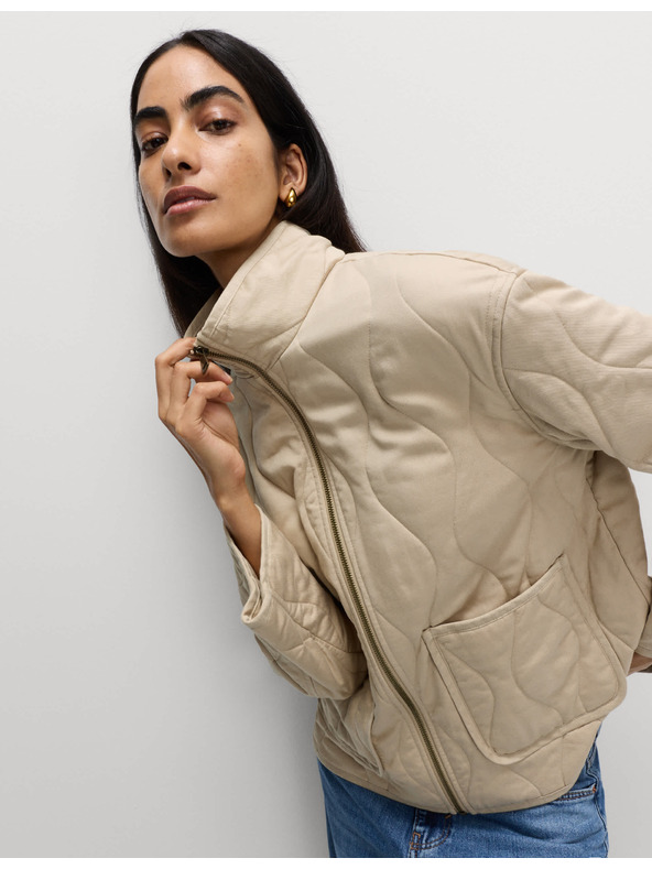 Marks & Spencer Prešívaná bunda so stojačkou Marks & Spencer béžová