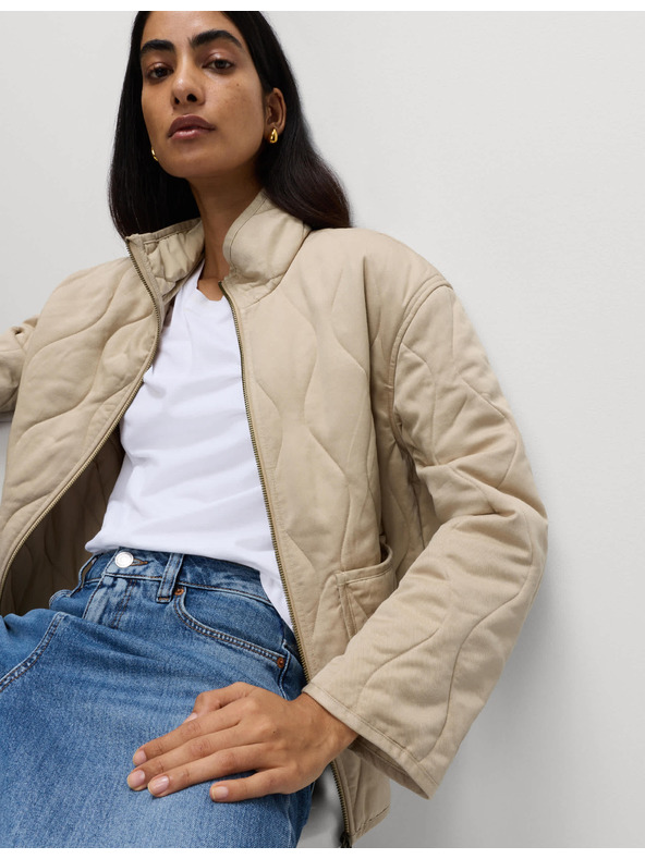 Marks & Spencer Prešívaná bunda so stojačkou Marks & Spencer béžová