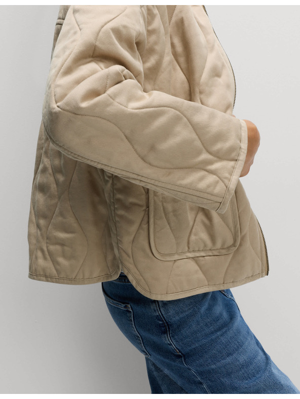 Marks & Spencer Prešívaná bunda so stojačkou Marks & Spencer béžová