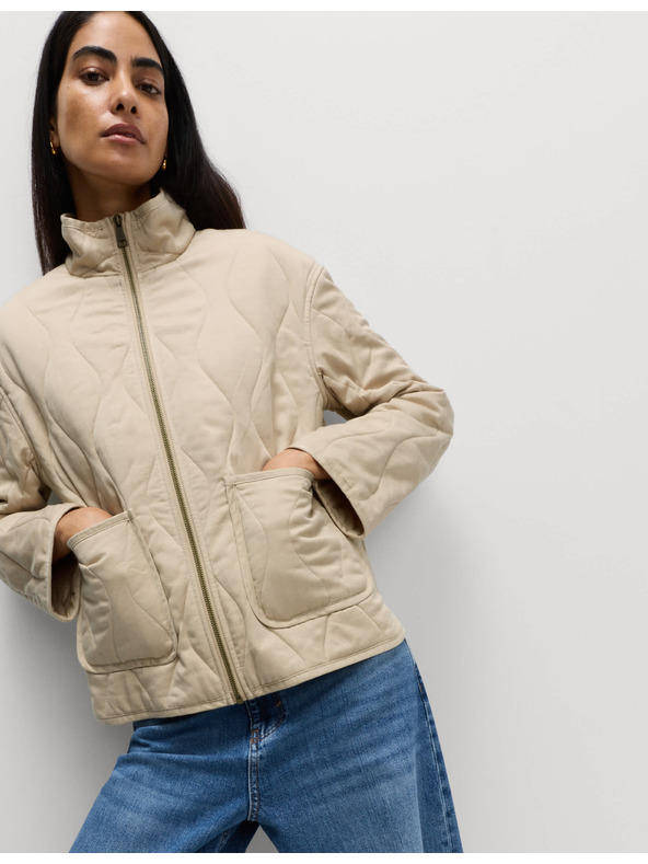 Marks & Spencer Prešívaná bunda so stojačkou Marks & Spencer béžová