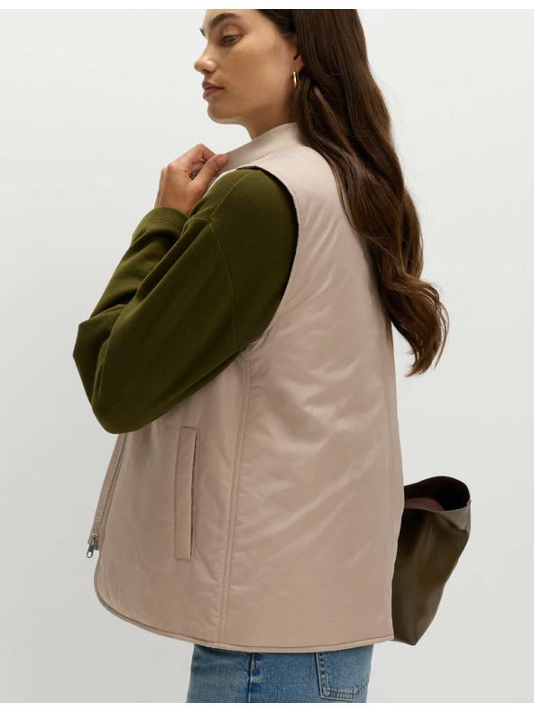 Marks & Spencer Zateplená vesta Marks & Spencer béžová