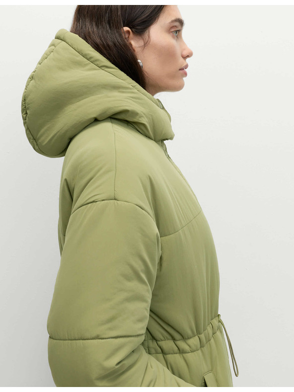 Marks & Spencer Dlhý prešívaný kabát s kapucňou s technológiou Thermowarmth™ Marks & Spencer zelená