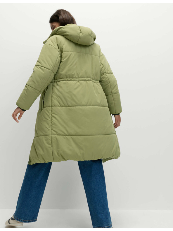 Marks & Spencer Dlhý prešívaný kabát s kapucňou s technológiou Thermowarmth™ Marks & Spencer zelená